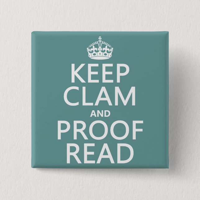 Calm und Proofread (stumm) behalten (beliebig) Button (Vorderseite)