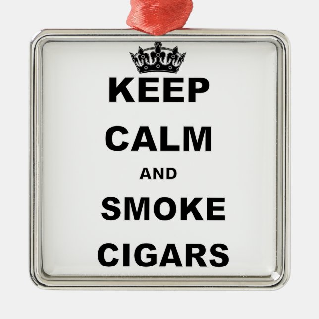 CALM UND RAUCHEN CIGARS.pnng behalten Silbernes Ornament (Vorne)