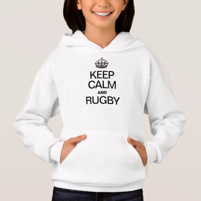 CALM UND RUGBY behalten Hoodie (Vorderseite)