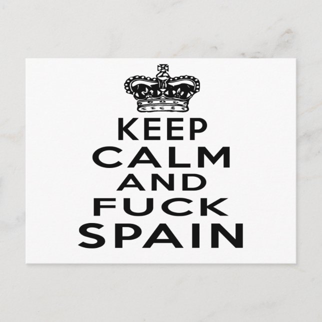 CALM UND SPANIEN behalten Postkarte (Vorderseite)
