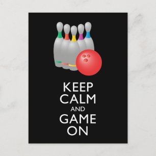 CALM UND SPIEL behalten - Bowling Postkarte