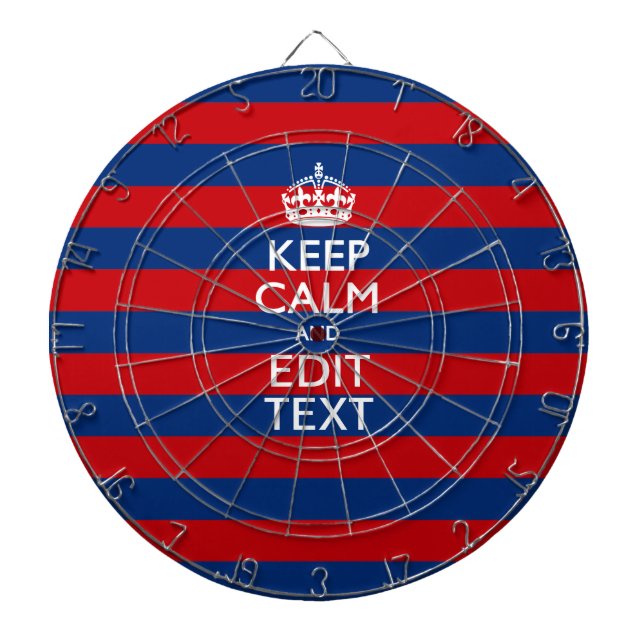 CALM UND Text auf blauen Streifen behalten Dartscheibe (vorne)