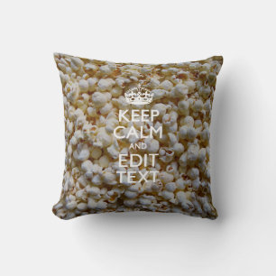 CALM UND Text auf Popcorn-Dekoration behalten Kissen