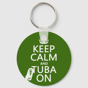 Calm und Tuba On behalten (beliebige Hintergrundfa Schlüsselanhänger
