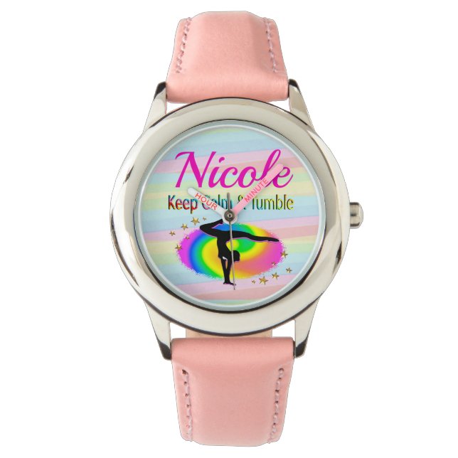 CALM- UND TUMBLE GYMNASTICS-DESIGN behalten Armbanduhr (Vorderseite)