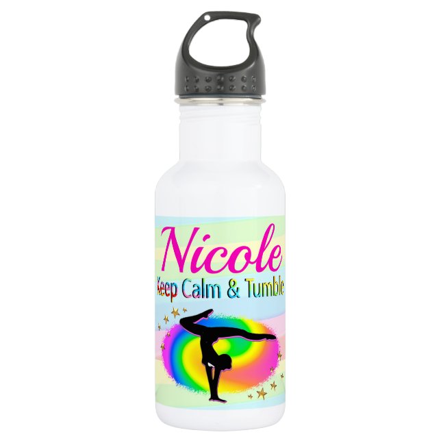 CALM- UND TUMBLE GYMNASTICS-DESIGN behalten Edelstahlflasche (Vorderseite)