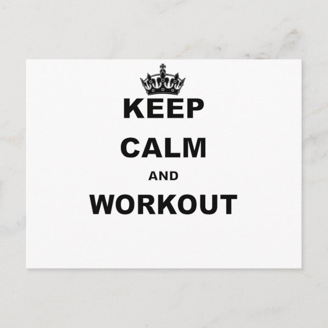 CALM UND WORKOUT behalten Postkarte (Vorderseite)