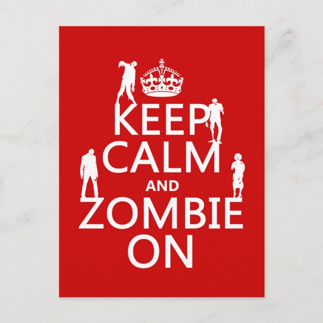 Calm und Zombie On behalten (in beliebiger Farbe) Postkarte (Vorderseite)