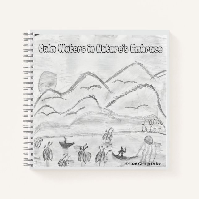 'Calm Waters in  Nature's Embrace' Spiral Notebook Notizbuch (Vorderseite)
