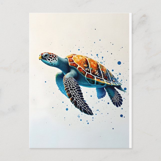 Calm Waters: Meeresschildkröten feiern Postkarte (Vorderseite)