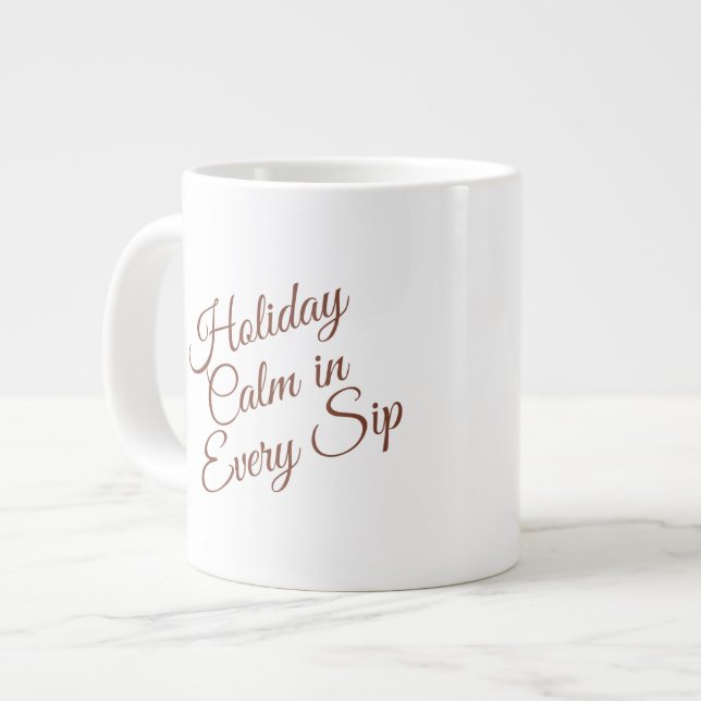 Calm Winter Mug – Cozy Minimal Design Jumbo-Tasse (Vorderseite Links)