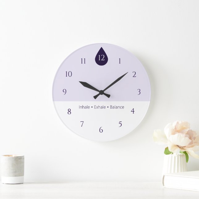 Calm Yoga Wall Clock Große Wanduhr (Zuhause)