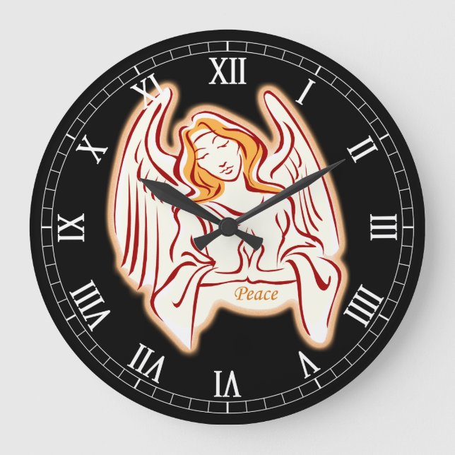 Calme Angel Round Numéros Romains Horloge (Recto)