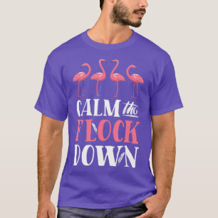 Calme Le Flock Down T-shirt Flamant rose rose Femm