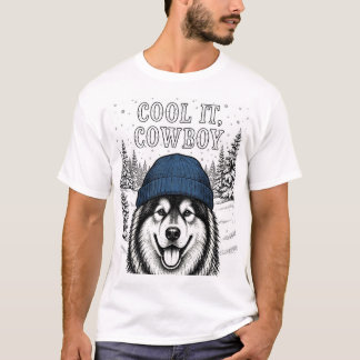 Calmez-le, Cow-boy T-shirt pour hommes de race nor
