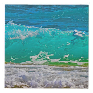 Calming Blue Ocean Waves Beach Art Künstlicher Leinwanddruck