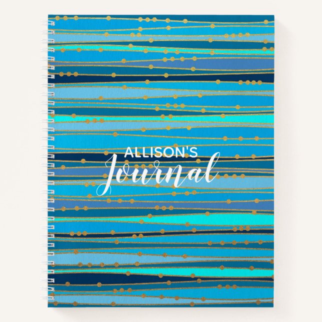 Calming Blue Zen | Personalisierte Spirale Notizbuch (Vorderseite)