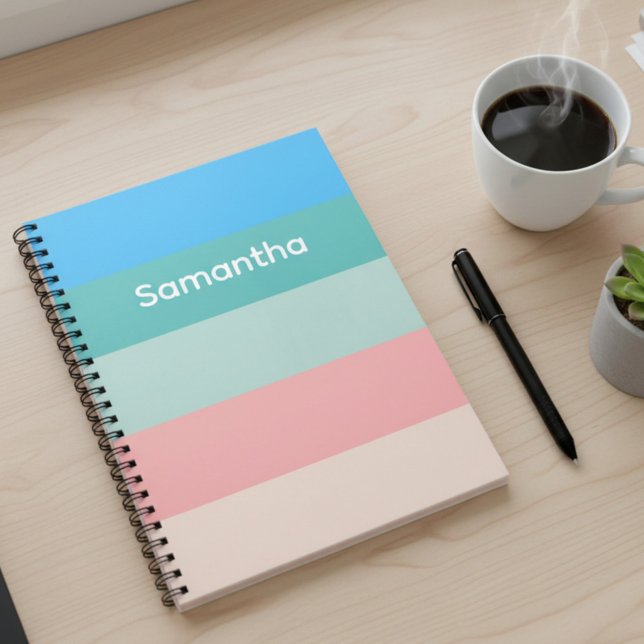 Calming Color Block Striped Custom Notebook Notizblock (Von Creator hochgeladen)
