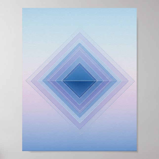 Calming Gradient Diamond - Geometrische Abstrakte  Poster (Vorne)