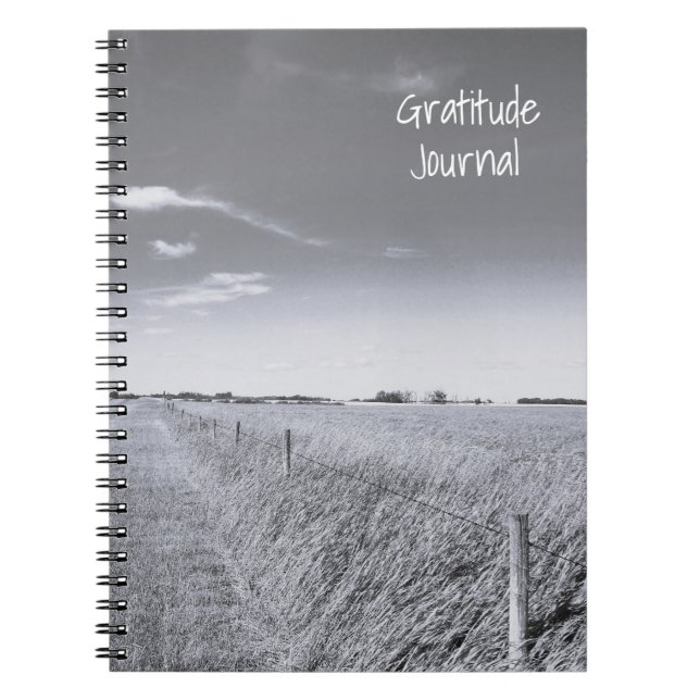 Calming Gray Prairie Field Foto Spiral Notebook Notizblock (Vorderseite)