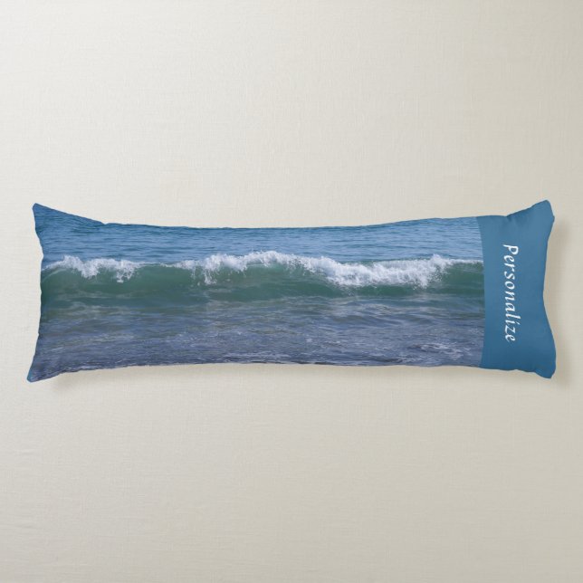 Calming Ocean Waves Tide Blue Personalisierte Bett Seitenschläferkissen (Vorderseite)