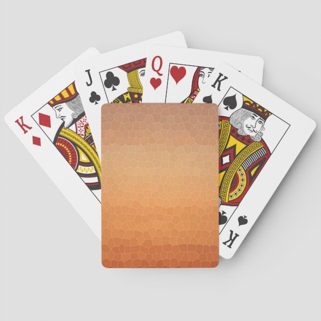 Calming Ombre Gradient Orange Sunset Mosaik Look Spielkarten (Rückseite)