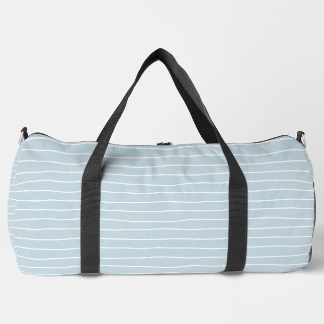 Calming Pastel Blue Ocean Waves Geometric Linear Duffle Bag (Vorderseite)
