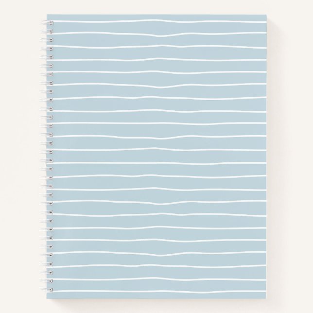 Calming Pastel Blue Ocean Waves Geometric Linear Notizbuch (Vorderseite)