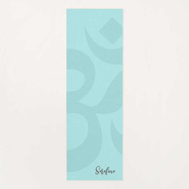 Calming Sea Green Om Symbol Reversible Yogamatte (Vorderseite)