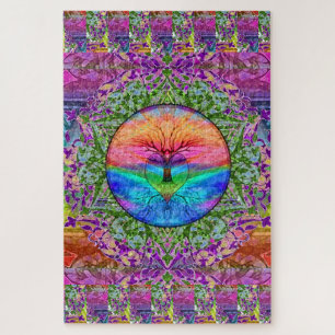 Calming Tree of Life in Rainbow Colors