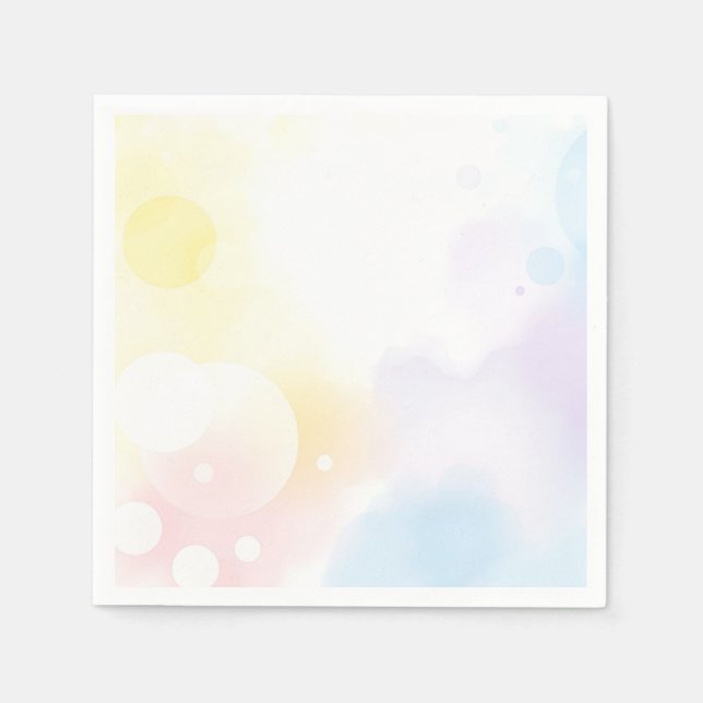 Calming Wasserfarbe mit Pastellblasen Serviette (Vorderseite)