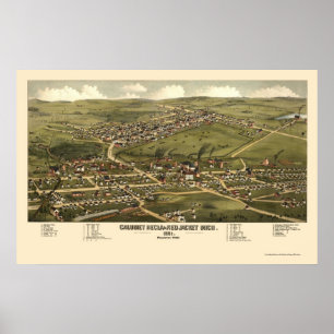 Calumet und Red Jacket, MI Panoramablick - 1881 Poster