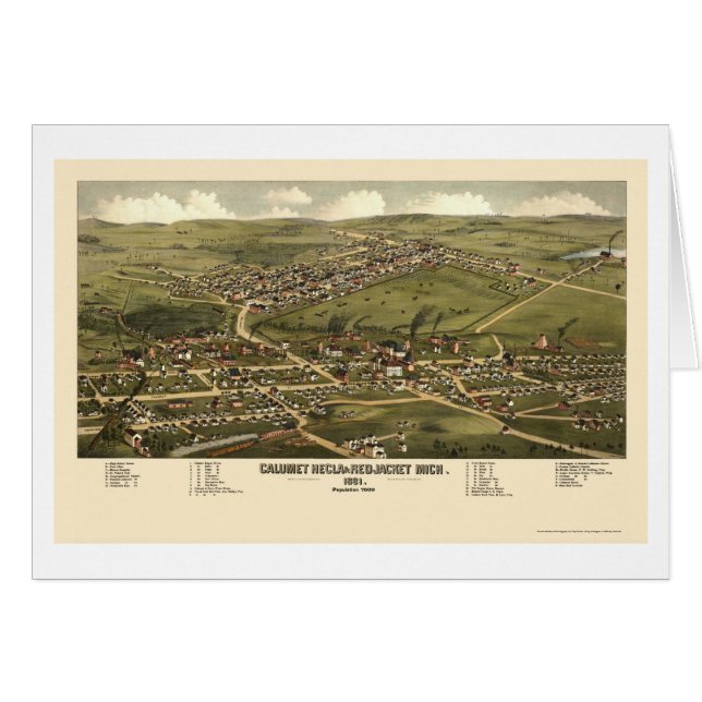 Calumet und rote Jacke, panoramische Karte MI - (Vorderseite (Horizontal))