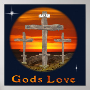 Calvary christian art poster