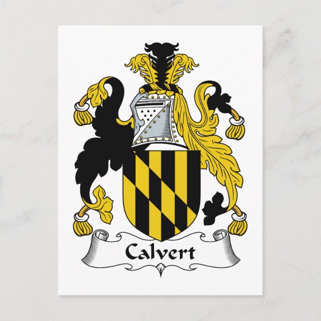 Calvert Familienwappen Postkarte (Vorderseite)