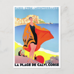 Calvi France Vintage Reise Postkarte