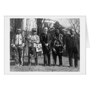 Calvin Coolidge avec des Indiens d'Osage Photo