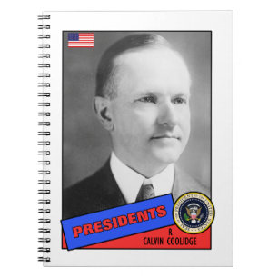 Calvin-Coolidge-Baseballkarte Notizblock