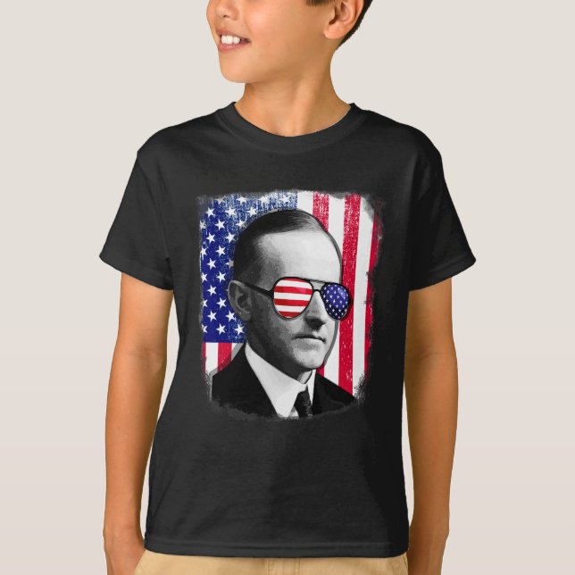 Calvin Coolidge US Flag 4. Juli T-Shirt (Vorderseite)