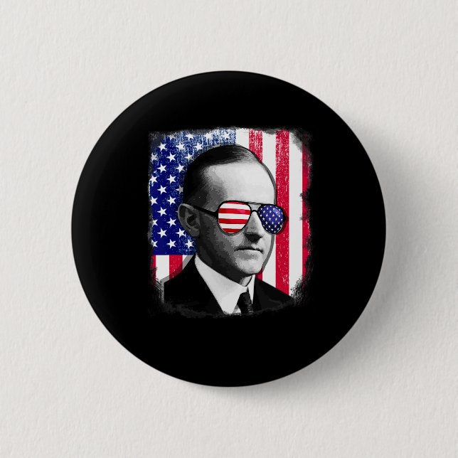 Calvin Coolidge US-Flagge 4. Juli  Button (Vorderseite)