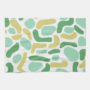 Calypso Modern Abstract Grün Limette Gold Geschirrtuch