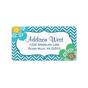 Calypso Zickzack Labels Adressaufkleber