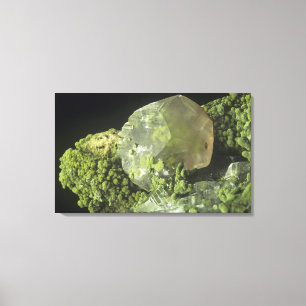 Calzitkristall und Mottramite, Tsumeb-Bergwerk, Na Leinwanddruck