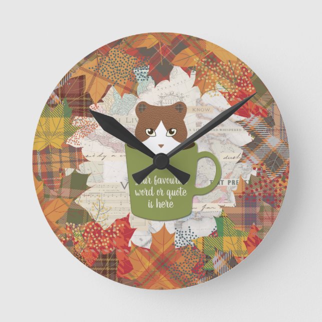 Cam Wall Clock Fall Break Runde Wanduhr (Vorderseite)
