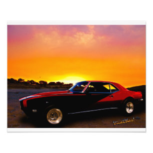 Camaro 1969 oben bei felsigem Ridge für Fotodruck