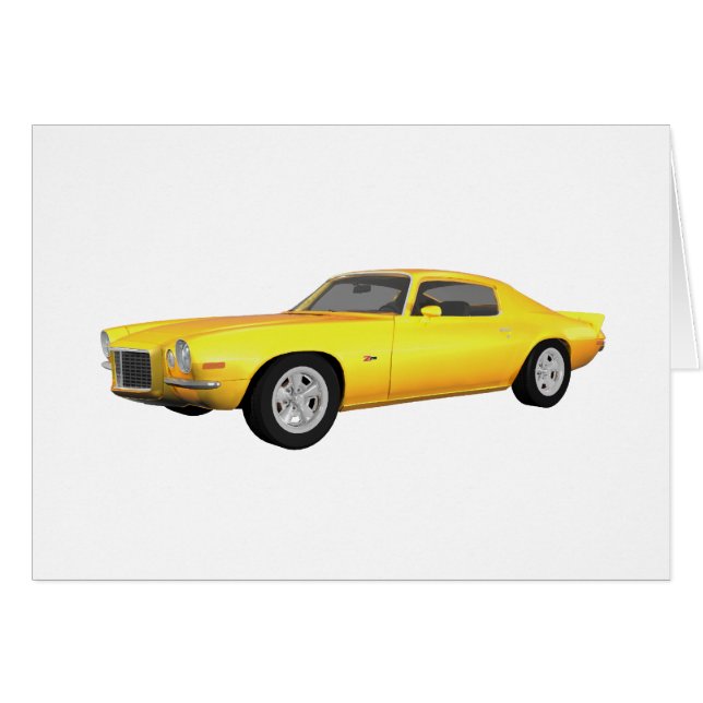 Camaro 1972 Z28: Muskel-Auto: Gelbes Ende: (Vorderseite (Horizontal))