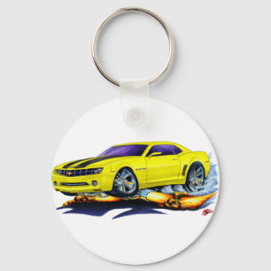 Camaro Gelb-Schwarzes Auto 2010 Schlüsselanhänger