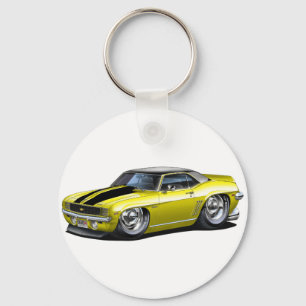 Camaro Gelb-Schwarzes Spitzenauto 1969 Schlüsselanhänger