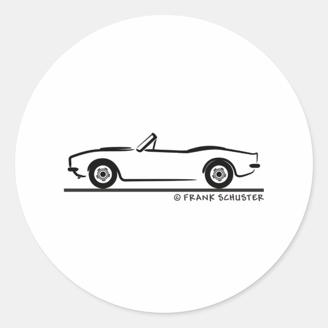 Camaro-Konvertible 1969 Runder Aufkleber (Vorderseite)