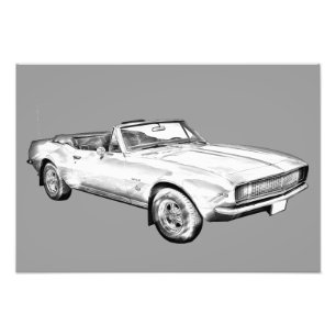 Camaro Muskel Auto-Illustration 1967 Fotodruck